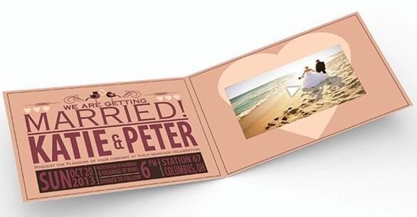Buy cheap Wedding Video Invitation Card with magnetic button , Full colors digital video brochure from wholesalers