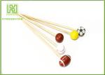 Football Shape Decorative Food Toothpicks Fruit On Cocktail Sticks Natural Color