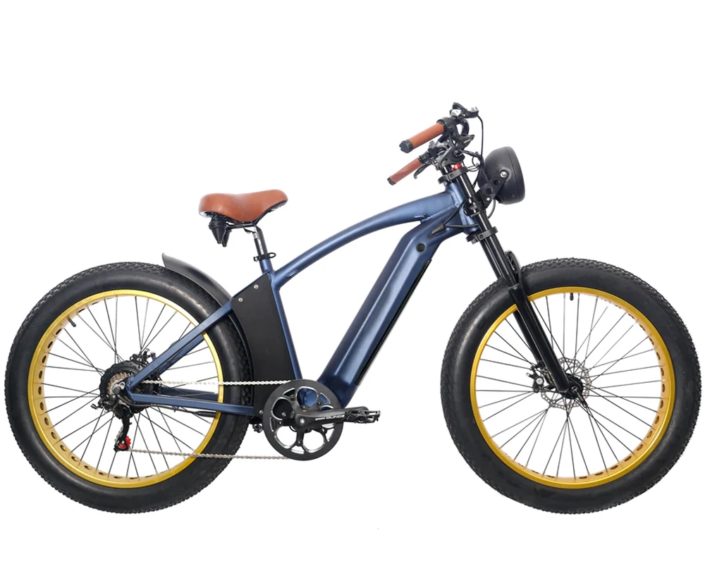 Long Range Beach Cruiser Electric Bike 48V 750W 26 Inch Fat Tire Ebike Beach Cruiser