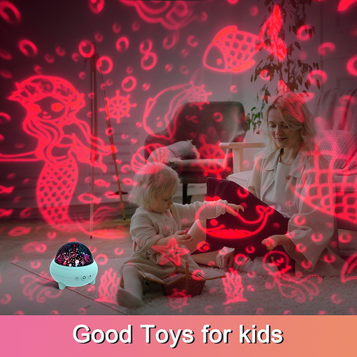 Bedroom RGB Star Projector Animal , Multiscene Mermaid Night Light Projector