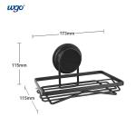 Suction Mounted Stainless Steel Shower Caddies , WGO Black Soap Dish Holder
