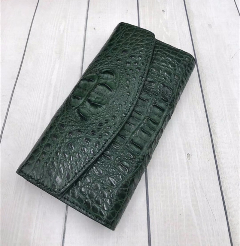 Authentic True Crocodile Skin Women's Long Chic Wallet Female Card Holders Exotic Real Alligator Leather Lady Clutch