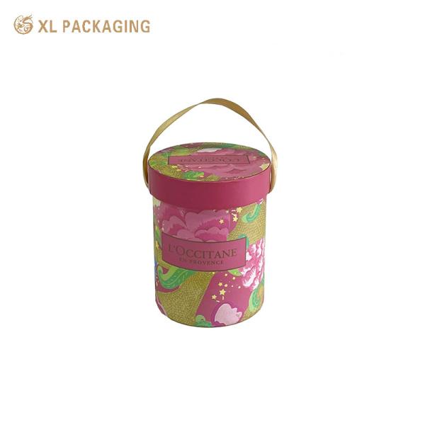 Buy cheap Pink Cosmetic Paper Tube Face Cream Paper Cylinder Packaging With Ribbon Handle from wholesalers