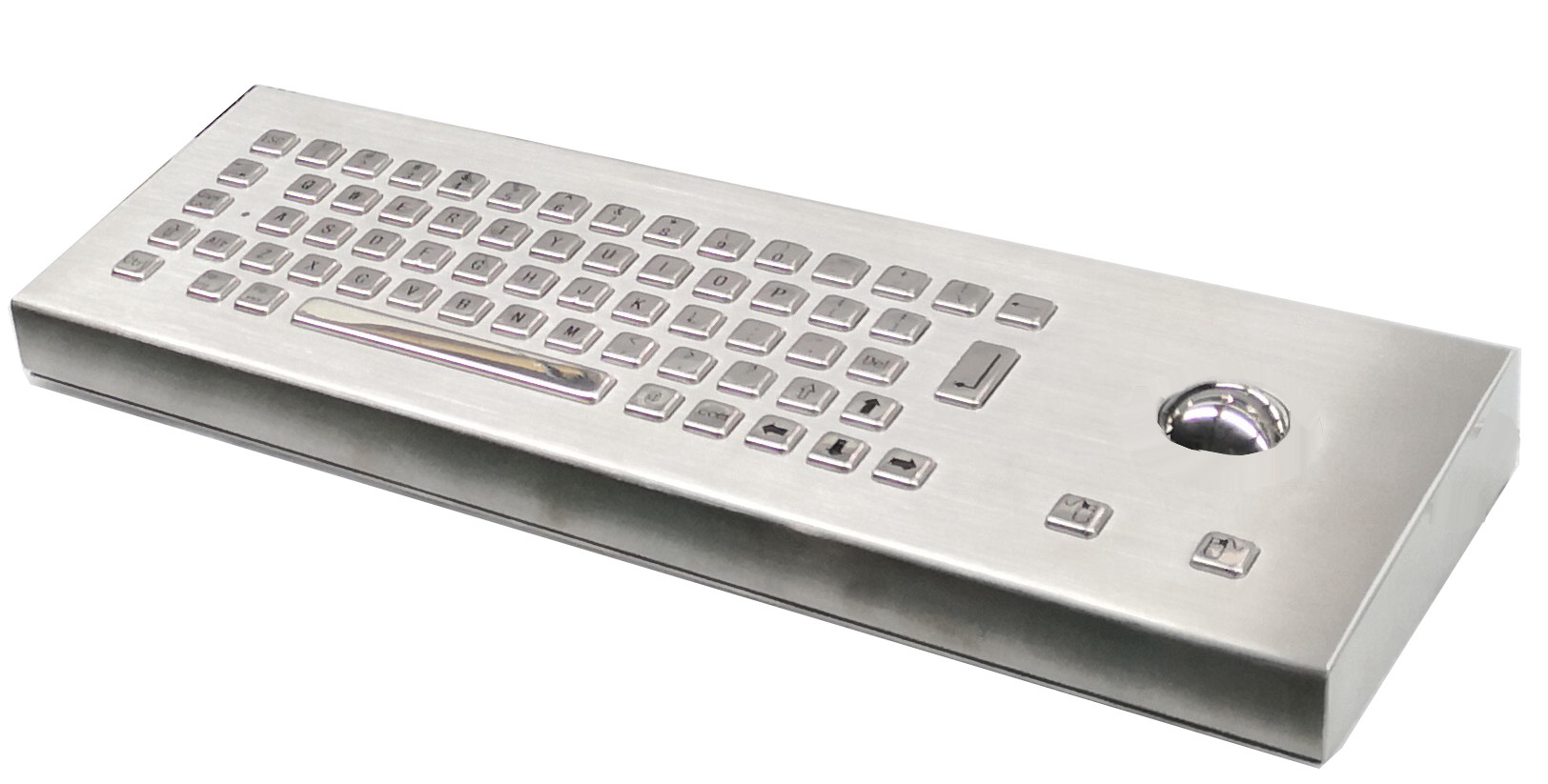 Rugged Industrial Desktop Stainless Steel Metal Keyboard With Optical Trackball Mouse