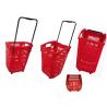 Buy cheap 2 Wheels Plastic Rolling Shopping Basket For Supermarket Storage Used from wholesalers