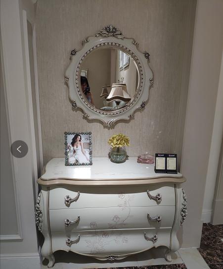 Buy cheap Modern Classic French Furniture Dressing Table Mirror Full Solid Wood Frame Carving Roses from wholesalers