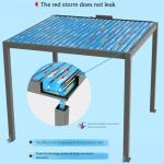 Aluminum Alloy Electric Tilting Louver Pavilion Outdoor Patio Gazebo Villa