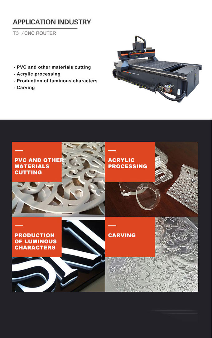 60HZ 1220x2440mm CNC Wood Router Machine For 3D Engraving