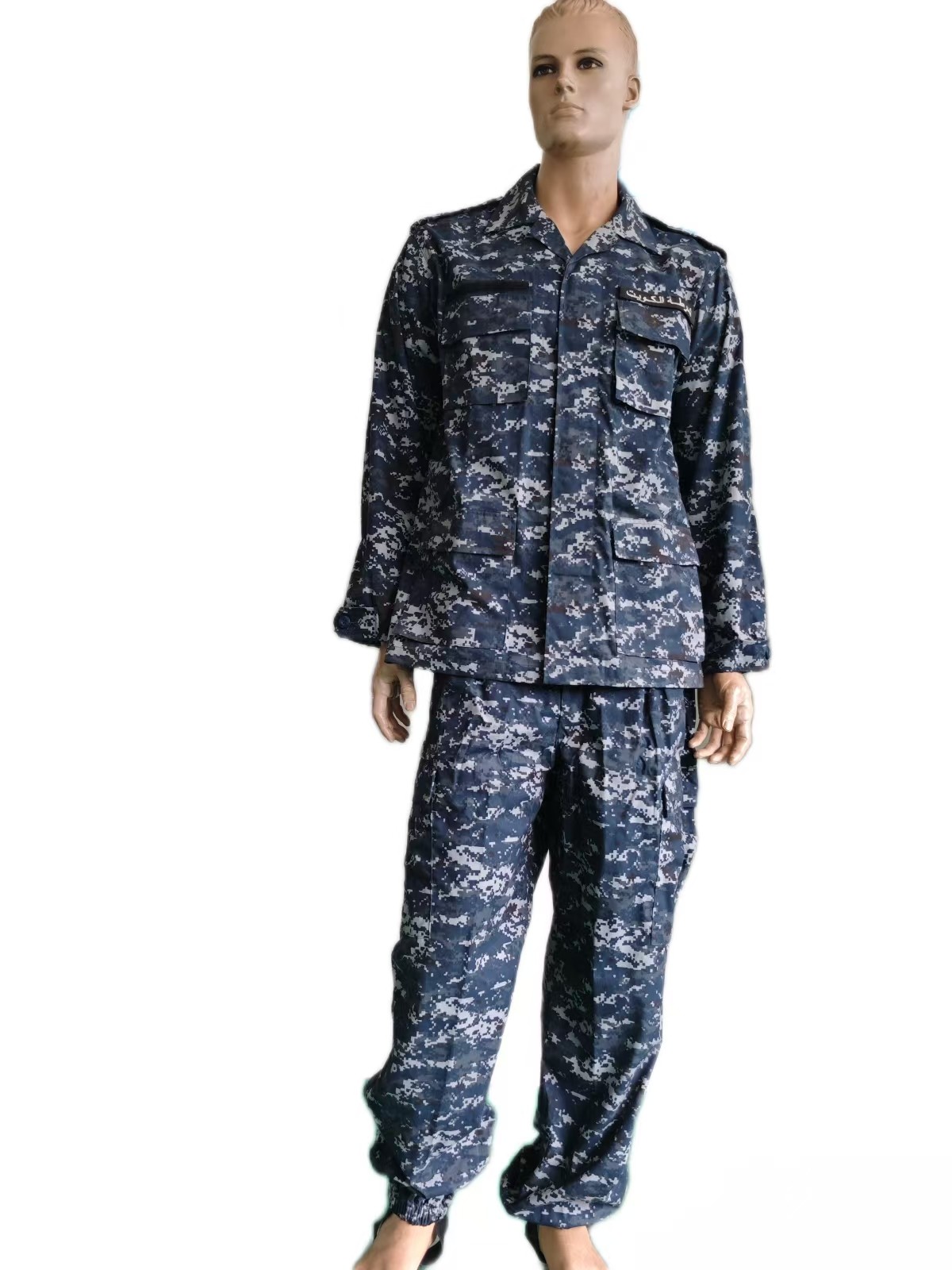 Deep Blue BDU Camouflage Military Uniform Set 65% Polyester 35% Cotton