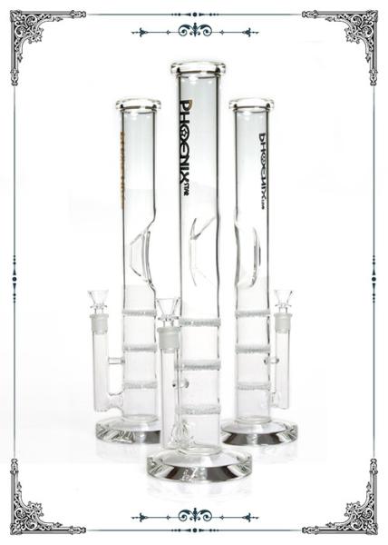 Buy cheap Tabacco Smoking Triple Glass Water Pipe 12 Inch With Phoenix LOGO from wholesalers