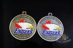 Eagle'S Head Design Metal Awards Medals And Ribbons Sandblasted Effect,Zinc