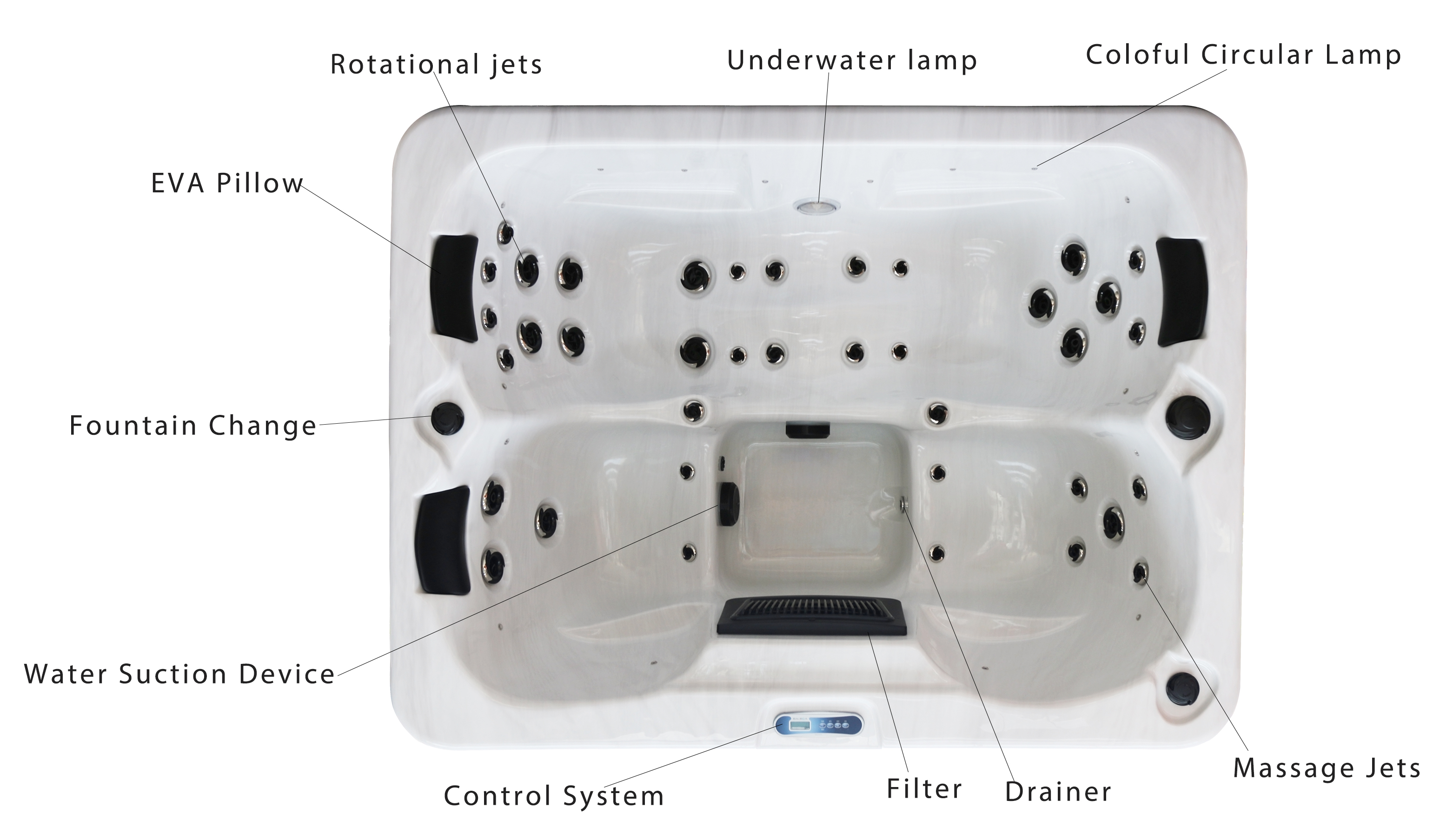 Whirlpool Outdoor Spa Bathtubs Backyard Pool For Jacuzzi Hot Tub 3 Persons