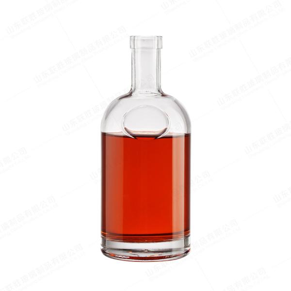 Custom Cylindrical Clear or Frosted Whiskey Vodka Brandy Gin Rum Tequila Wine