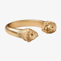 Buy cheap Adjustable Mens Lion Head Ring 18K Gold Size 5 - Size 10 Brass Lion Ring product