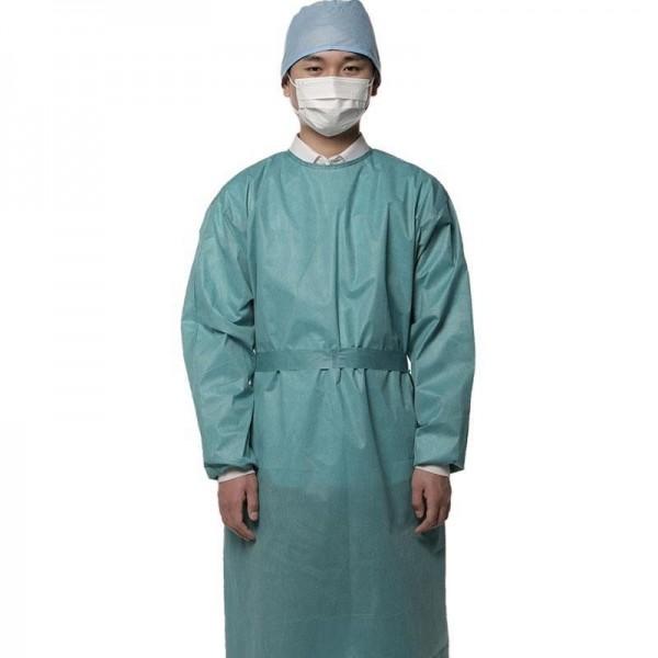 Buy cheap FDA ISO13485 Green Medical Surgical Gown Reinforced Disposable Doctor Gown from wholesalers