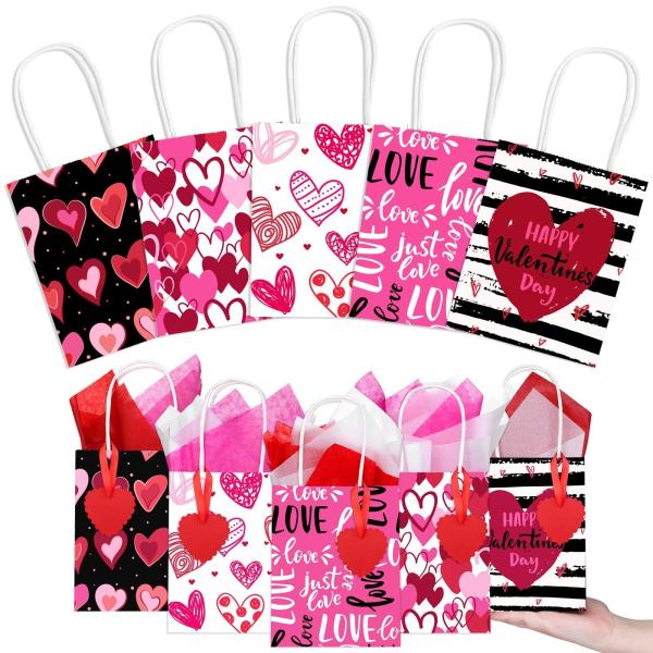 Buy cheap Custom Color Accepted 2024 Valentine's Day Love Shopping Kraft Paper Bags with Handle from wholesalers