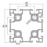 Buy cheap 90 Series 10.2 Mm Width Extruded Aluminum T Slot Profile WF-035 from wholesalers