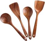 Acacia Teak Wooden Kitchen Utensil Set In Stock Kitchen Cooking Tool Custom Logo