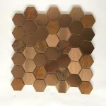 Hot sale Bronze Cooper Brass Metallic Stainless Steel Hexagon Mosaic Tile For
