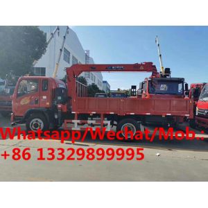Buy cheap customized SINO TRUK HOMAN 4*2 LHD 5tons telescopic crane boom mounted on truck for sale, cargo truck with crane from wholesalers