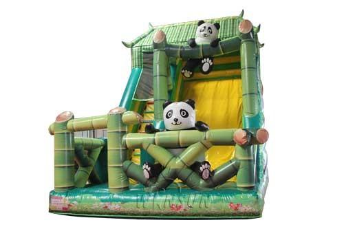 Buy cheap Kids / Adult Blow Up Slide , Digital Printing Panda Large Inflatable Slide from wholesalers