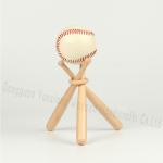 Lightweight Wooden Baseball Stand Holder , Wooden Base Ball Stand Display Holder