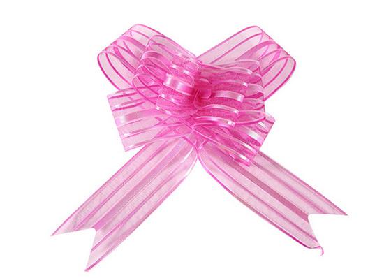 Buy cheap Organza Stripe Large 6 inch / 50mm Butterfly Pull Bows , green purple pull string bow ribbon from wholesalers