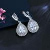Buy cheap Water Drop Rhinestone Long Pendant Full Crystal Silver Plated Necklace & Earrings Elegant Bridal Wedding Jewelry Set from wholesalers