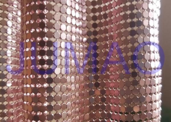 Buy cheap 4 Mm Rose Gold Metal Mesh Fabric , Ring Connection Aluminum Brass Mesh Fabric from wholesalers