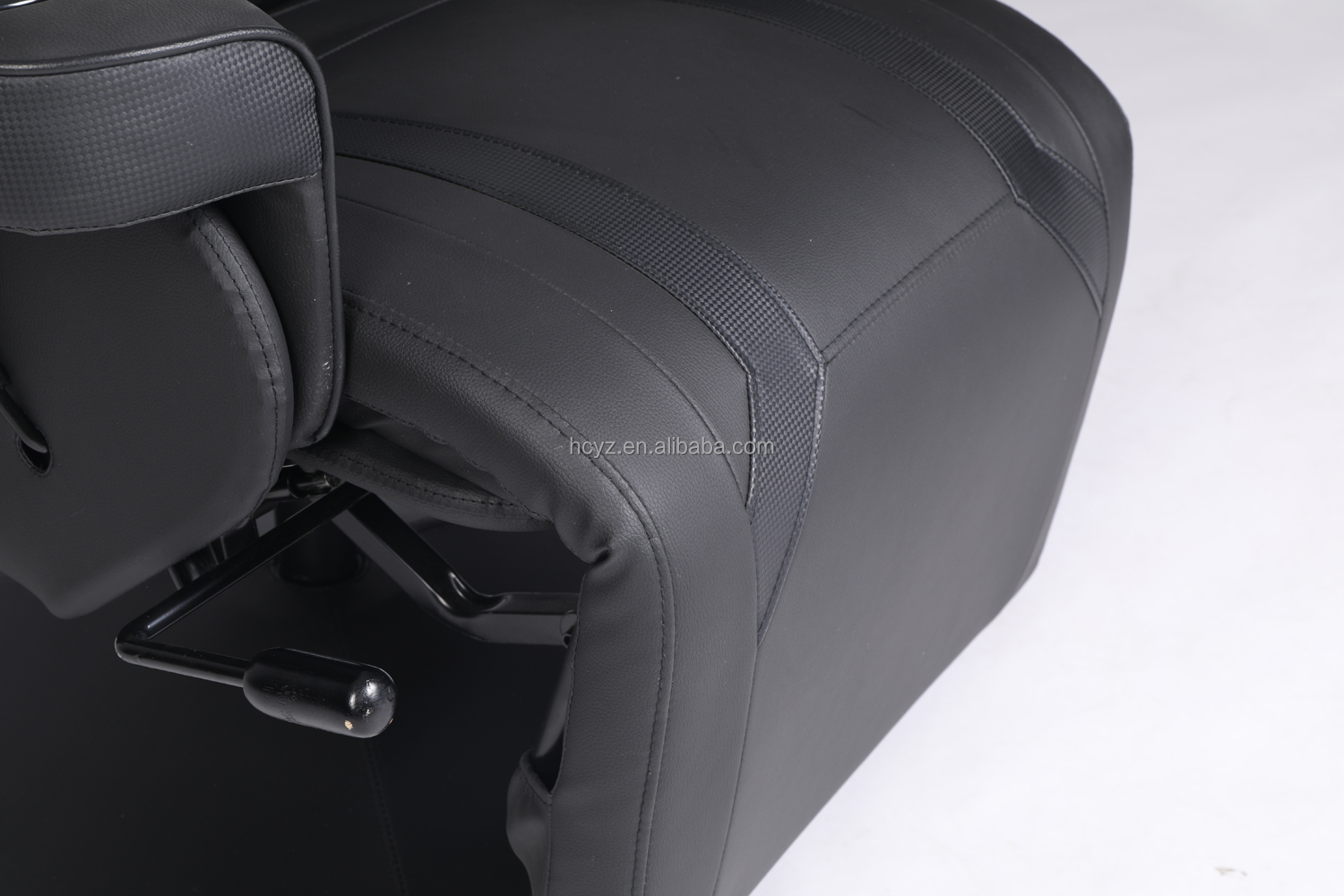 Black Racing Style Luxury Gaming Chair with Cup Holder and Footrest