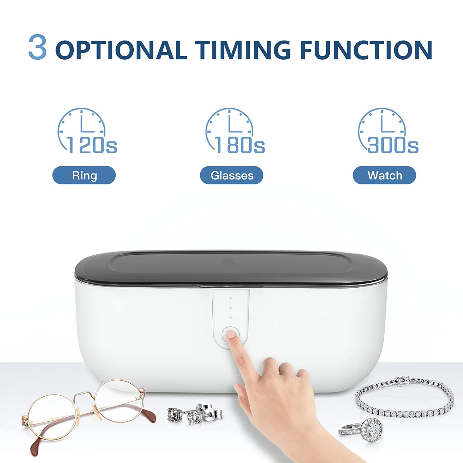 SUS304 Tank Portable Ultrasonic Cleaner For Jewelry Eyeglass