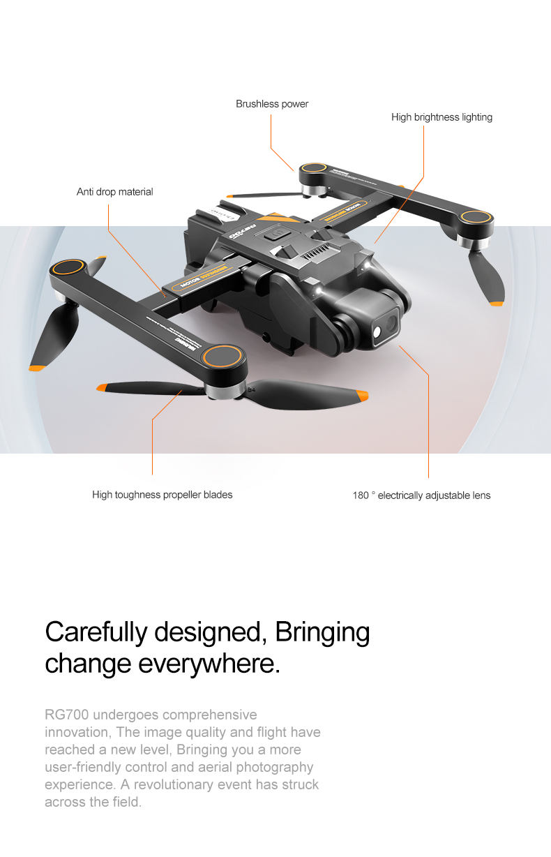 Beginner Drones Rg700 Pro Mini Drone With Dual Cameras And Video Real-time Transmission Fpv Drone Rc Quadcopter With 4k Hd For Adults