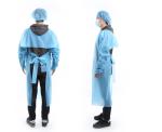 Disposable Waterproof CPE Gown apron with long sleeves hospital isolation CPE