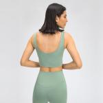 High Quality Removable Pads Shock Proof Cross Front Crop Top Sportwear Fashion