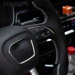 Black Perforated Leather Audi Carbon Fiber Steering Wheel LED Display