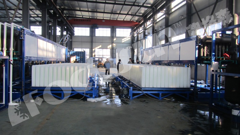 Bitzer Compressor 15ton Ice Making Machine with Ice Moving Device and Water Cooling
