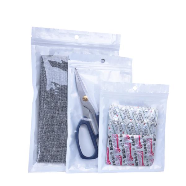 Buy cheap Clear White Food Safe FDA Approved Flat Metallic Mylar Foil Flat Zip-lock Bag from wholesalers