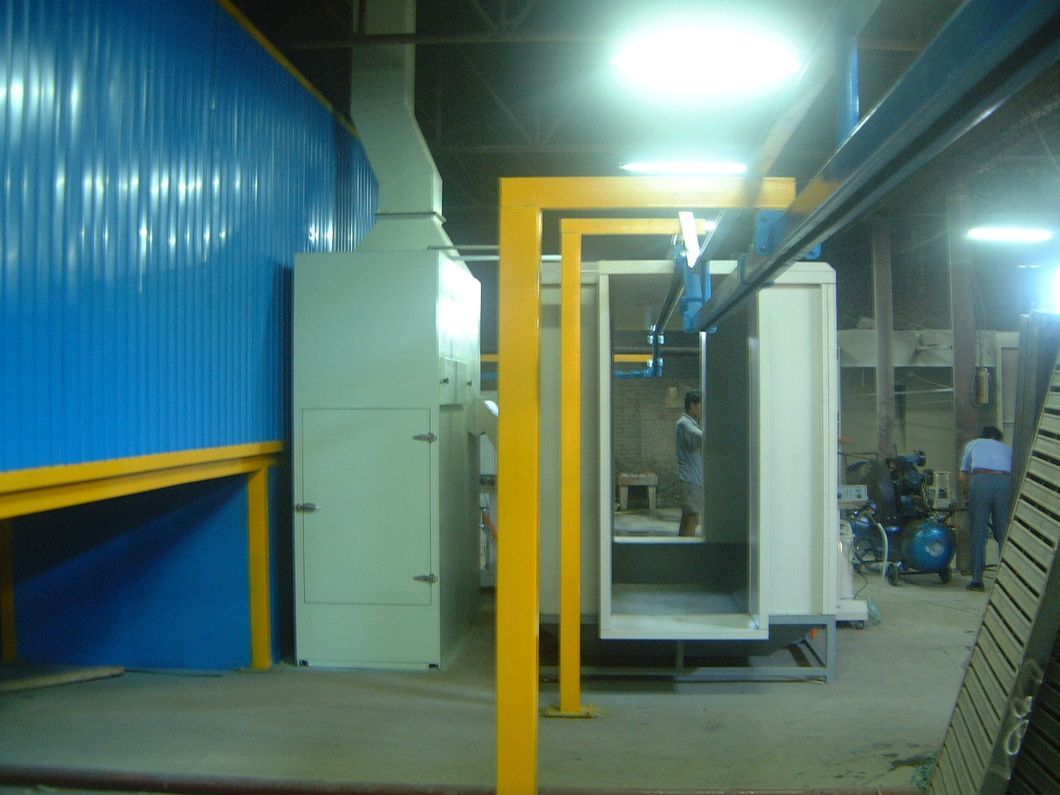 Powder Coating Line for Hospital Beds with Manual Electrostatic Spray Gun