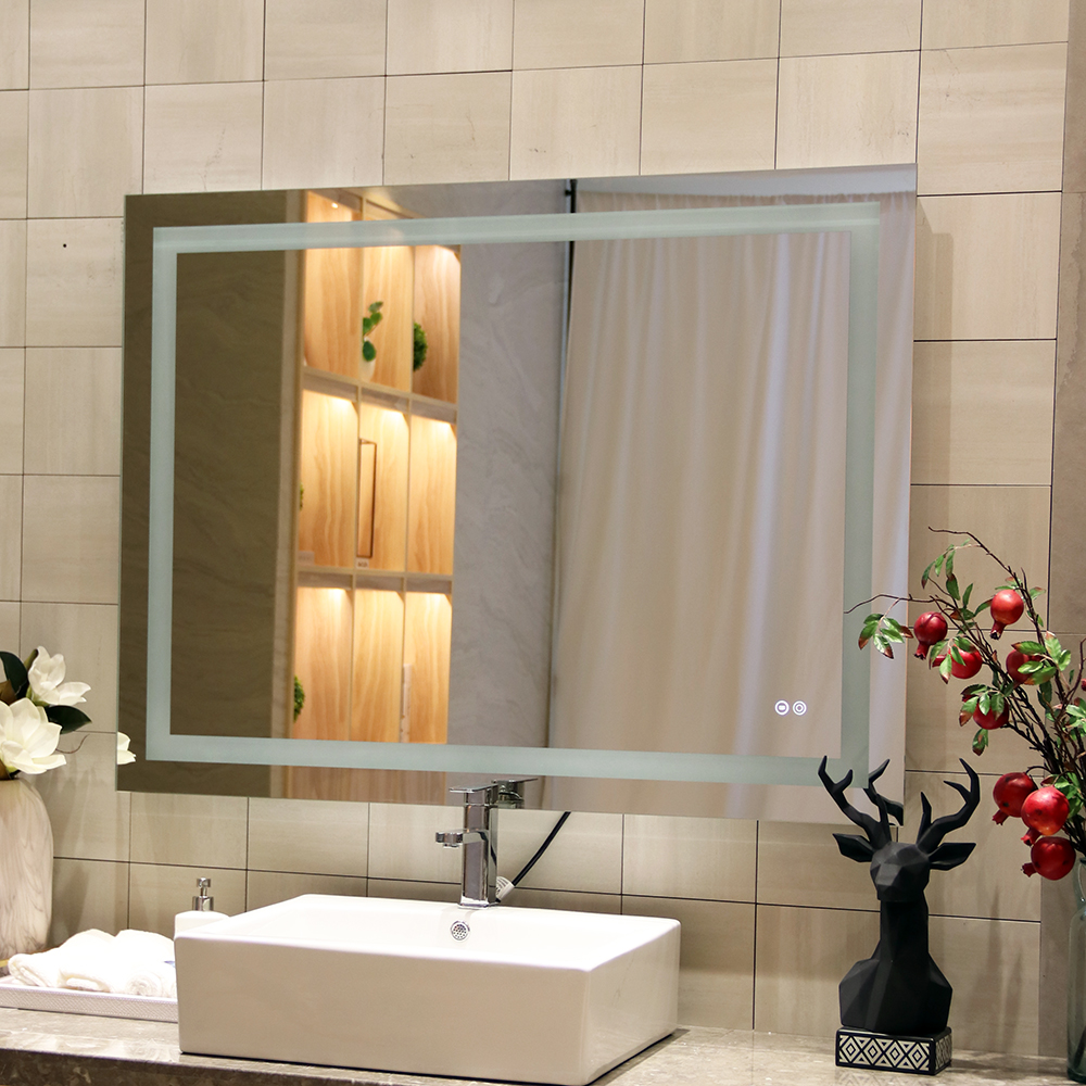 LED Wall Mounted Dressing Mirror With Lights High Definition For Hotel