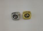 Military Metal 3D Police Badge Emblem Ring With Rhinestones Gold Plating