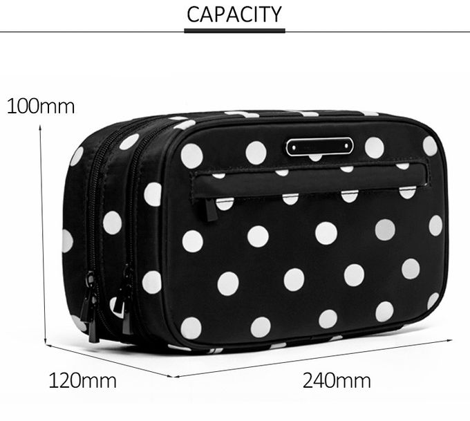 Break Resistance Polka Dot Polyester Cosmetic Bag For Female