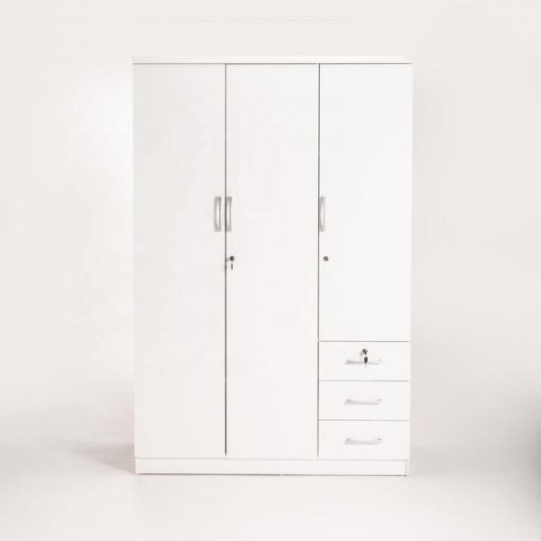 Buy cheap BSCI White 3 Door Wooden Modern Wardrobe Cabinet For Clothes from wholesalers