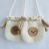 Buy cheap Cotton Wool Bear Crochet Hand Bag Hand Woven White Color OEM ODM from wholesalers