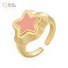 Buy cheap Star type Gold Plated Y2k Rings Colorful Enamel Open Women Jewelry from wholesalers