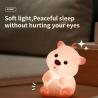 Buy cheap Cute Bear Shape Silicone Night Light Silicone Bedroom Decor Table Rechargeable Bedside Lamp from wholesalers