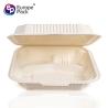 Buy cheap Food grade eco friendly cornstarch tableware 900ml biodegradable 3 compartment lunch box from wholesalers