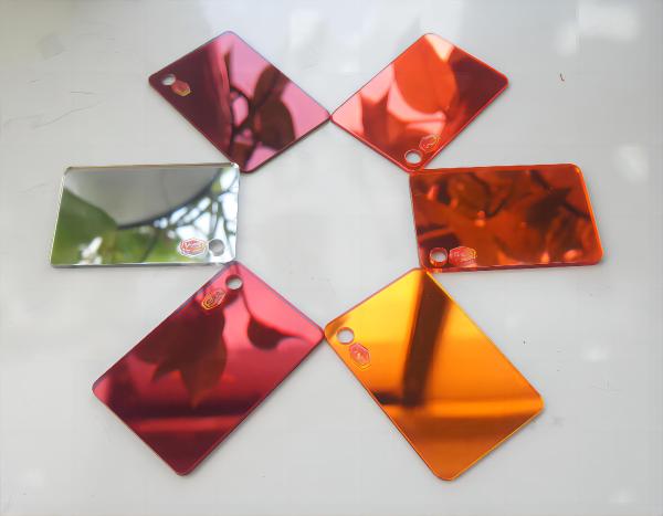 Buy cheap Adhesive Coloured Mirror Acrylic Gold Silver With PE Film Plastic Board Panels from wholesalers