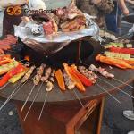 Corten Steel Garden BBQ Outdoor Cooking Grills Antique Fire Pit 31.5"