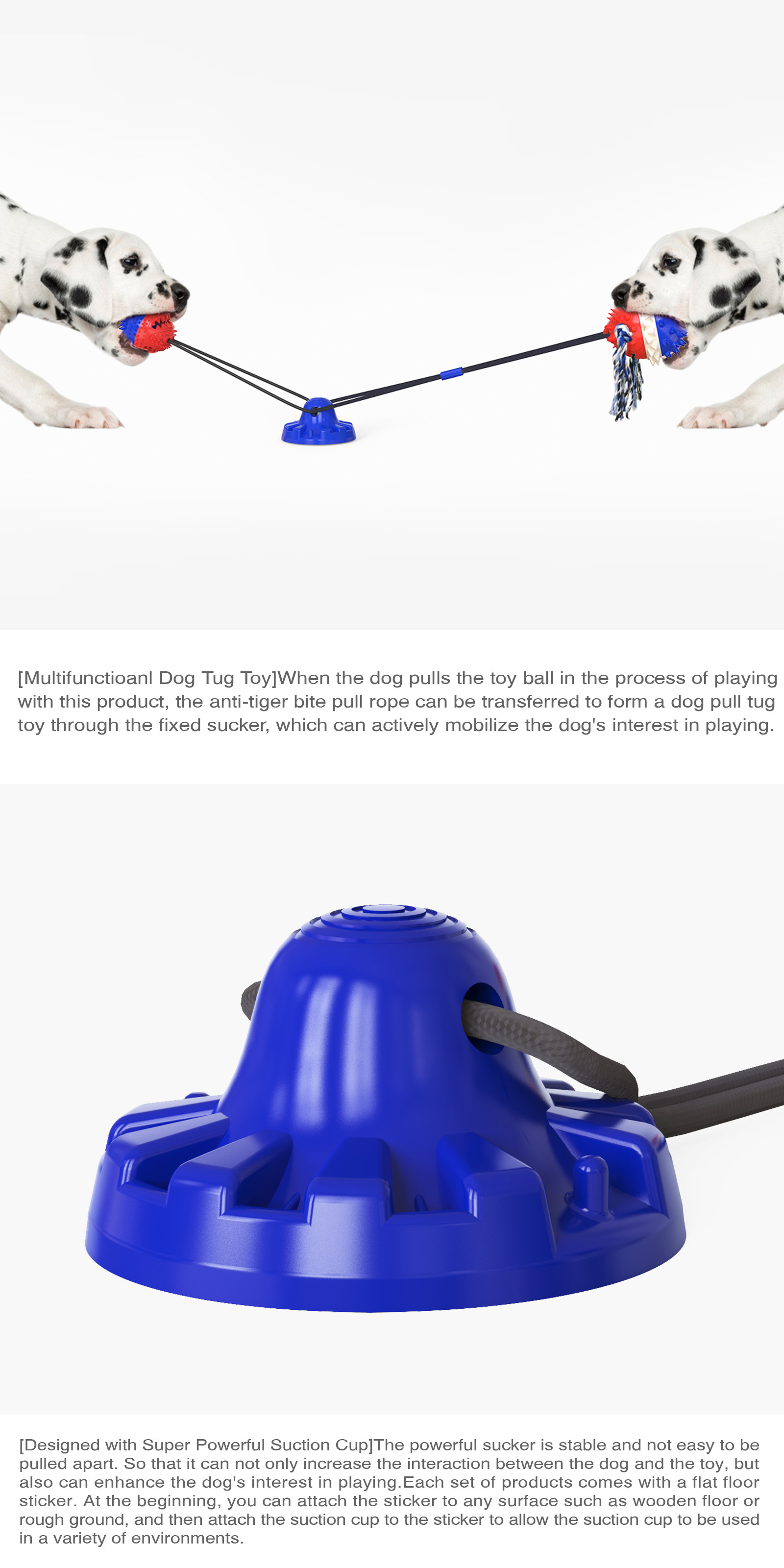 Anxiety Relief Interactive Pet Toys Dog Toy Sucker Drawstring Ball 430g