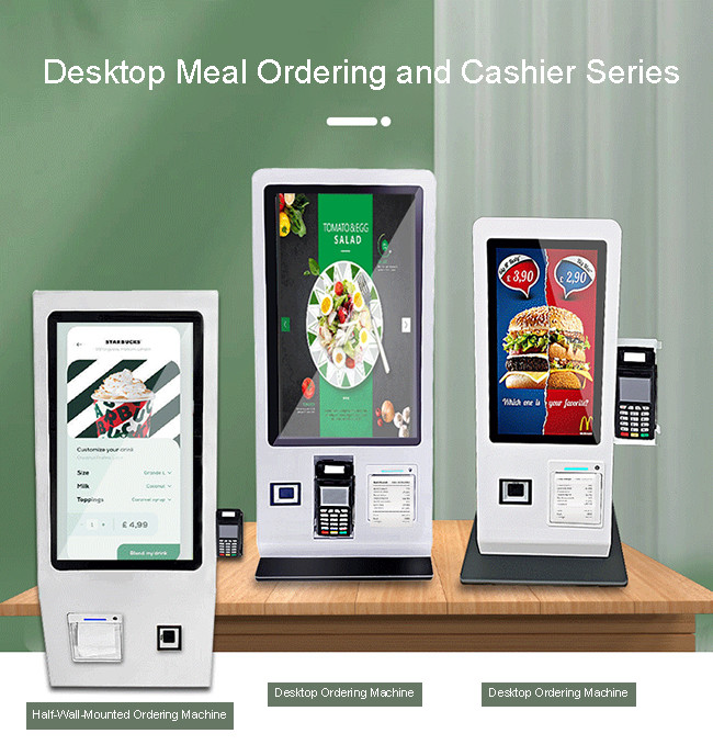 27in Self Ordering Kiosk Food Ordering Kiosk Machine With Voice Assistance